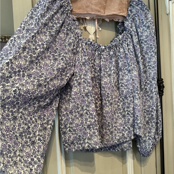 AMERICAN EAGLE 🍃Women’s OFF the SHOULDER Floral Blouse, L - Picture 8 of 8
